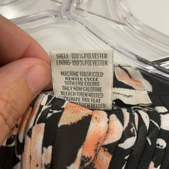 American Rag Womens Sheer Button Up Top Black/Multi Floral Size Medium - Picture 9 of 9